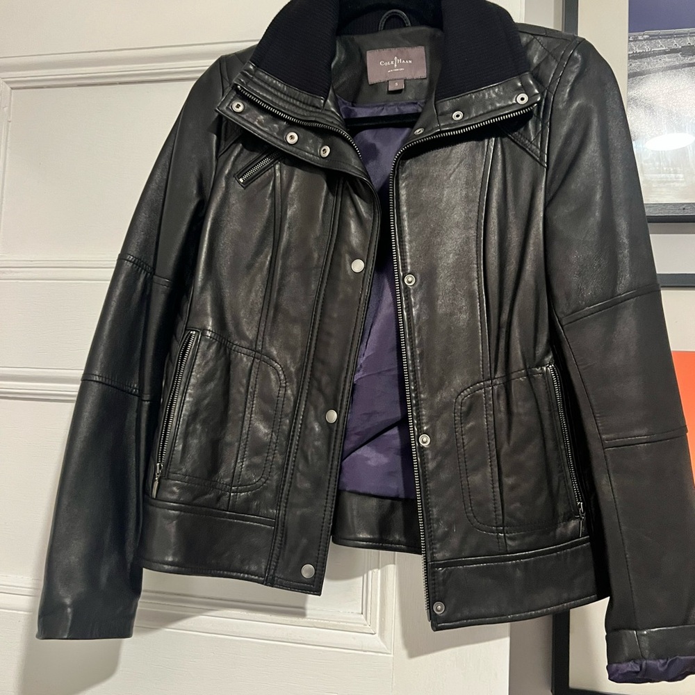 Cole Haan Black Leather Jacket